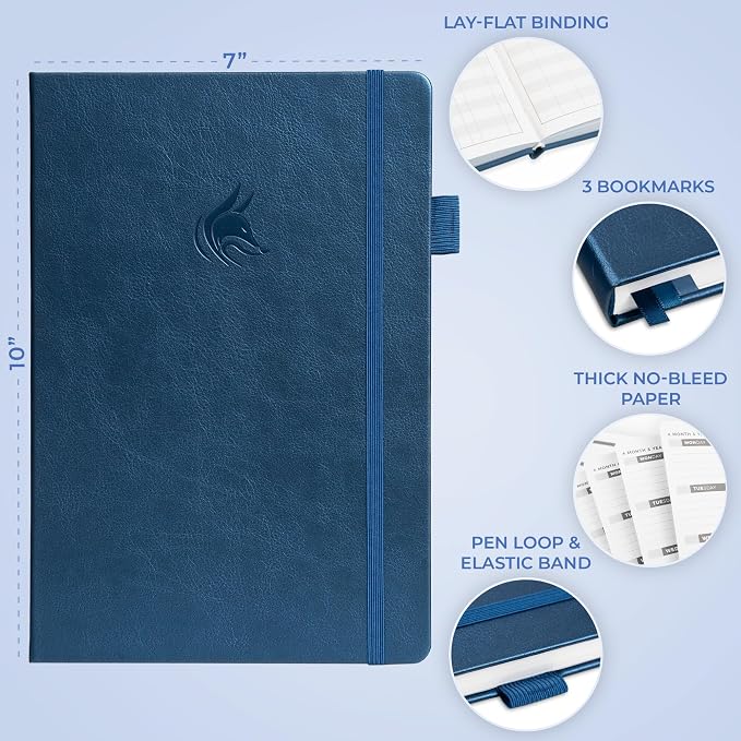 Clever Fox Planner Large – Undated Weekly & Monthly Planner for Productivity, Time Management & Goals – Organizer Journal – 7x10” (Dark Blue)