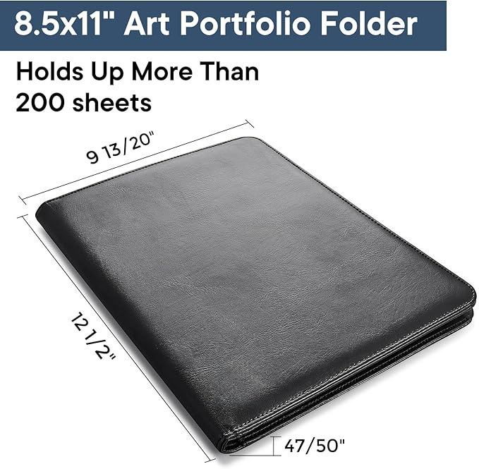 OOWOLF Padfolio with Clipboard Portfolio Binder for Resume, Legal Document, Business Office Conference, Legal Pad Portfolio Folder for A4 Letter Size Notepad, 8.5 x 11 2-Pack, with 1 Ruled Notebook