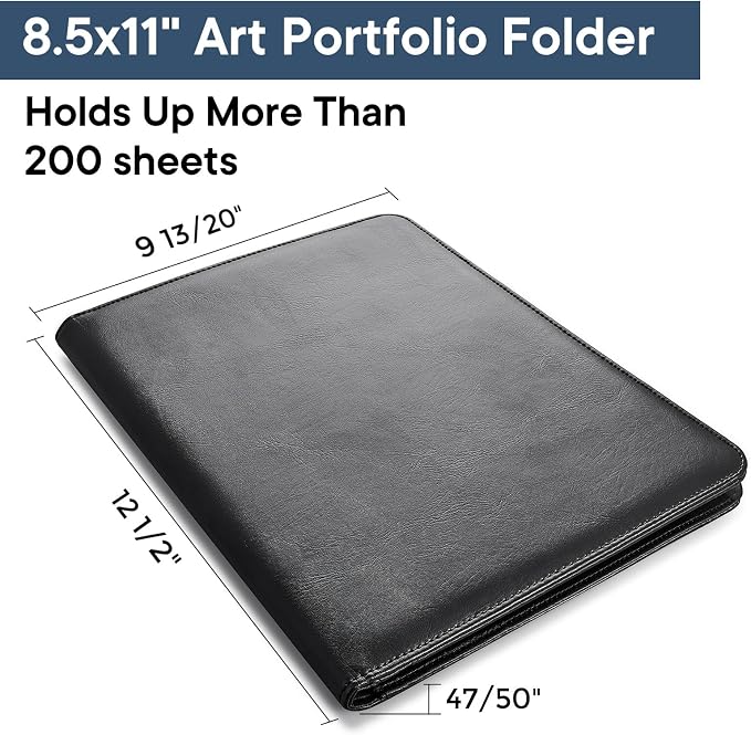 OOWOLF Padfolio with Clipboard Portfolio Binder for Resume, Legal Document, Business Office Conference, Legal Pad Portfolio Folder for A4 Letter Size Notepad, 8.5 x 11 inch, with 1 Ruled Notebook