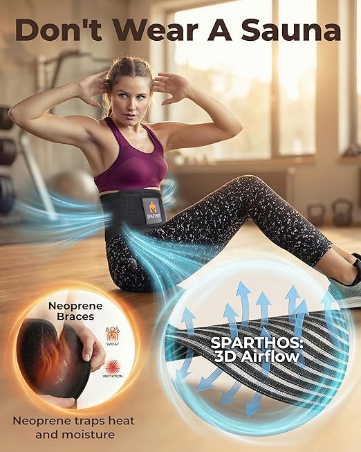 Sparthos Back Brace for Women & Men, Sciatica, Lower Back Pain - Black-XS