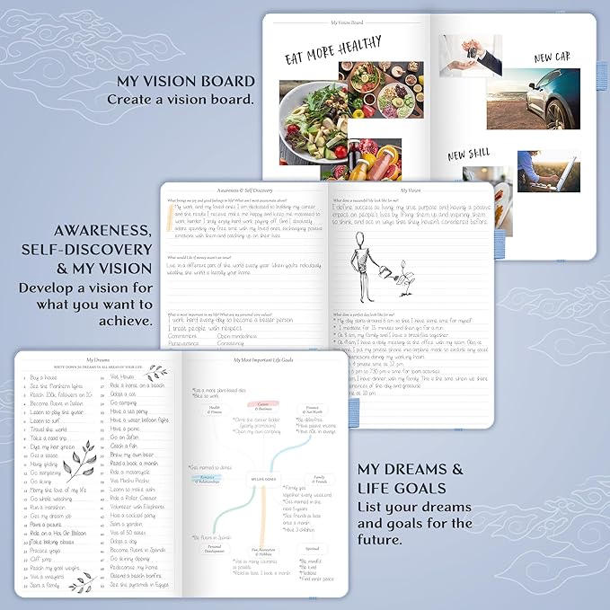 Legend Undated Weekly Planner – Goal Planner Journal & Organizer Notebook – Agenda Book with Monthly Calendar & To-Do List, A5 (Periwinkle, Gold)