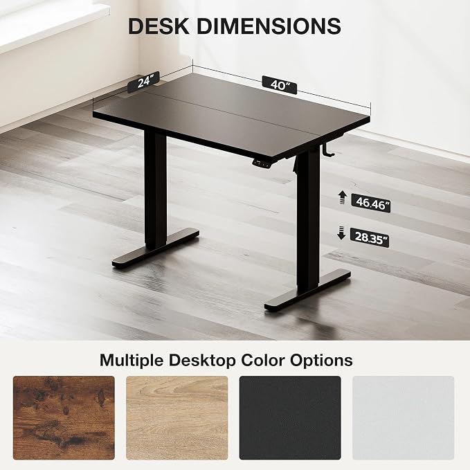 Acrolix Electric Standing Desk, Height Adjustable Home Office Desk with Memory Presets & Cable Management,Black Sit Stand Desk for Work from Home, Ergonomic Computer Desk (40" x 24")