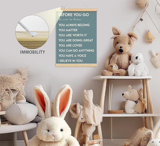 Mental Health Positive Affirmations Inspirational Wall Art Decor, Therapist Nurse Office Signs Wall Art Decor For Office Kids Teen Girls Room Bedroom Playroom Wall Decor Wood Posters Framed（blue）