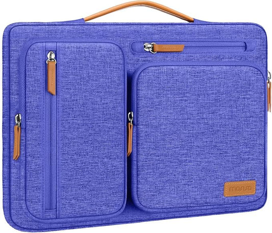MOSISO 360 Protective Laptop Case 16 inch, 15-15.6 inch Laptop Sleeve Compatible with MacBook Pro 16, HP Acer Dell Lenovo ASUS, Side Open Carrying Case with 4 Zipper Pockets&Handle, Royal Blue