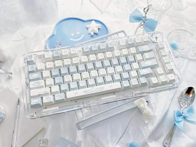 Blue Puppy's Fruits Keycaps 140 Keys, Cherry Profile PBT Key Caps Set, Dye Sublimation Cute Keyboard Keycaps, Custom Key Cap for Cherry MX Switches Mechanical Gaming Keyboard 60% 75% 100%