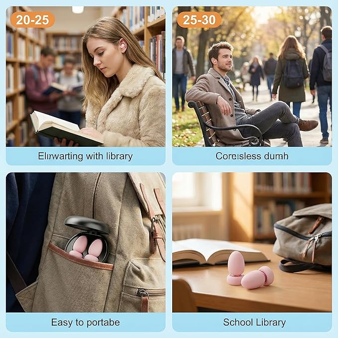 New Shock-Absorbing, soundproof, Sleep Noise Cancelling earplugs, Reusable Noise Cancelling earplugs, Silicone Hearing Protectors for Work and Travel (Blue and Silver)