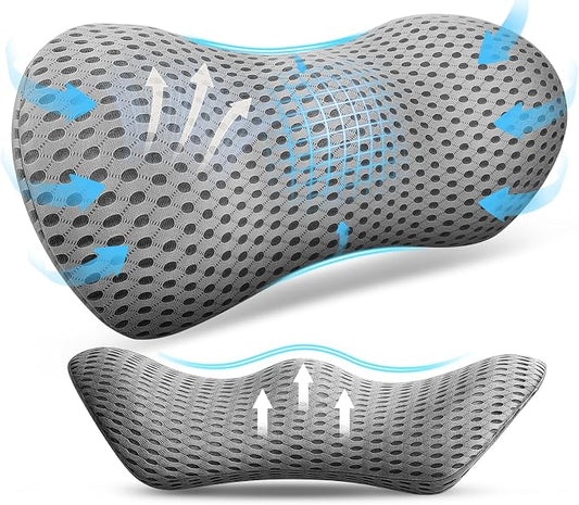 Lumbar Support Pillow,Ergonomic Memory Foam lumbar pillow for chair and Bed ,lower back support pillow for couch,Lower Back Pain Relief and Spine Support,lower Back Pillow,Car Seat Couch-Gray