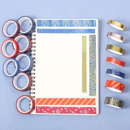 Mr. Pen- Washi Tape Set, 15 Rolls, Assorted Sizes, Metallic Foil | 5 Yards/Roll, Washi Tape for Scrapbook, Arts, Crafts, Journals and Planners, Gilded Grandeur