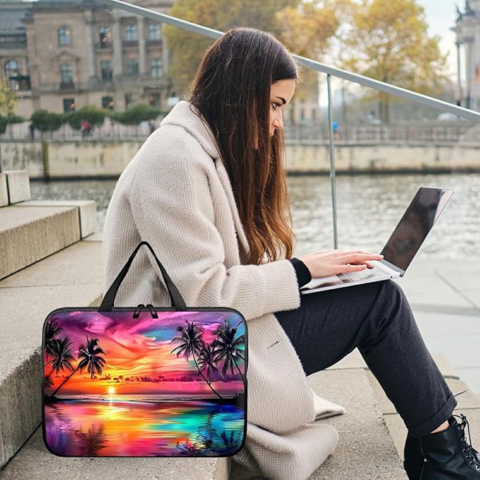 Universal Tablet Laptop Sleeve Case 10 inch, Summer Sunset Colorful Sky Slim Carrying Case Travel Laptop Bag Durable Handbag for 7 to 10-inch Laptops/Notebook/Kids Tablet/ipad/eBook Readers