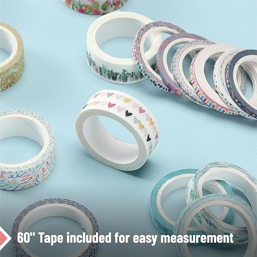 Mr. Pen- Washi Tape Set, 21 Rolls, Assorted Sizes, Floral | 5 Yards/Roll, Washi Tape for Scrapbook, Arts, Crafts, Journals and Planners