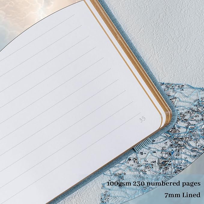 TIEFOSSI B5 Lined Journal, College Ruled Notebook for Women Men, Hardcover Notebooks for Writing Journaling, 100 GSM Thick Paper, 230 Numbered Pages with Golden Edges