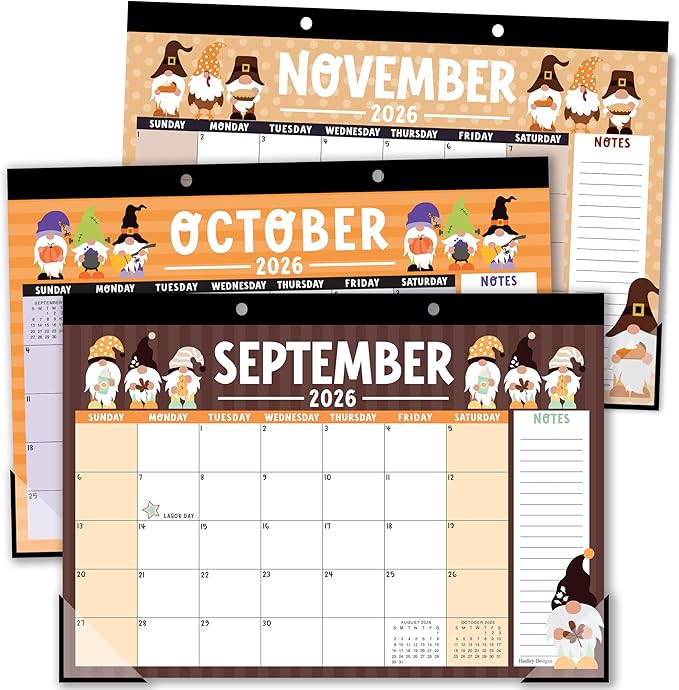 Hadley Designs Large Teacher Desk Calendar 2026-2027 - Desktop Calendar 2026, 18-Month Desk Calendars for Home, Office & Classroom, Cute Classroom Must Haves, Back to School Teacher Gifts
