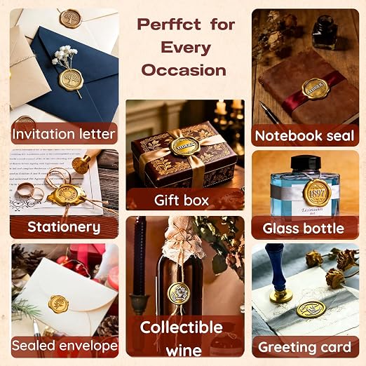 xxxHOLIC Royal Gold Sealing Wax Beads, 400 Metallic Beads with Melting Spoon & 4 Tea Lights for Wedding Invitations, Envelopes, Letters, Cards & Gift Wrapping