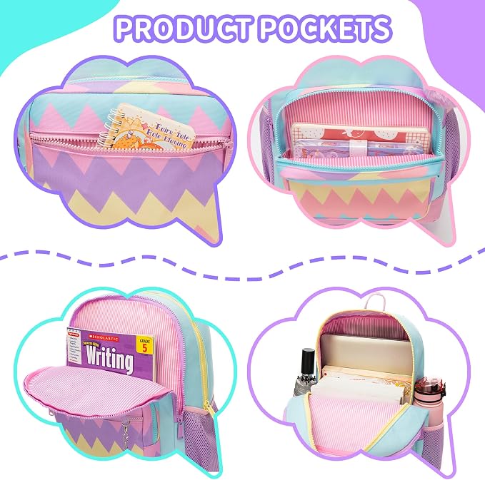 School Backpack for Girls Kids Backpack with Lunch Box Lightweight Elementary Bookbag for Girls Cute Backpacks for School with Pencil Case
