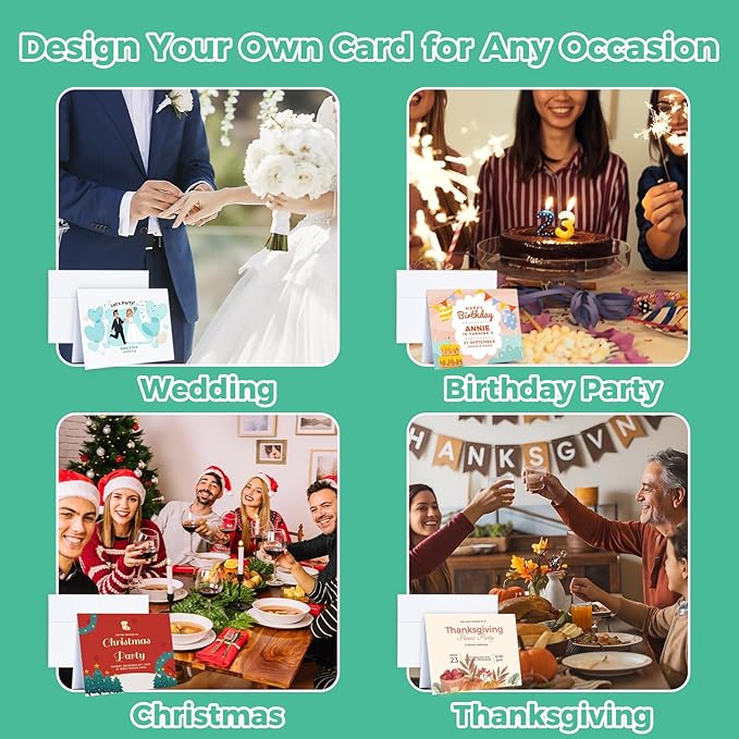 Ohuhu Blank White Cards and Envelopes 100 Pack - 5" x 7" Heavyweight Folded Cardstock and A7 Envelopes for DIY Greeting Cards Wedding Birthday Invitations Baby Shower Thank You Cards and All Occasions