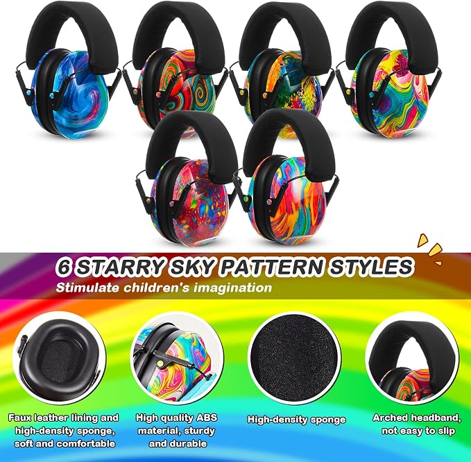 Amylove 12 Pcs Kids Ear Protection Noise Cancelling Headphones Ear Muffs Bulk 27db Adult Noise Reduction Hearing Earmuff(Universal Fit (kids & Adults),Colorful Style)