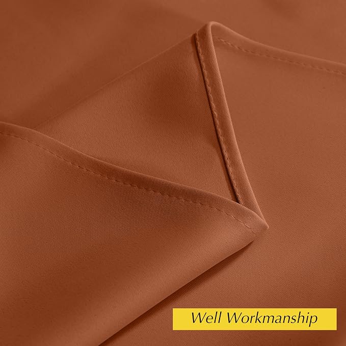 NICETOWN Burnt Orange Privacy Heat Blocking Blackout Thermal Insulated Door Curtain, Soundproof Grommet Top Bedroom Doorway Curtains Closet Curtain, 42" x 95", 1 Panel