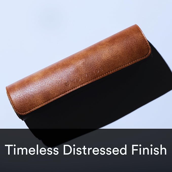 Premium Distressed Faux Vegan Leather Desk Mat | Multifunctional Desk Pad for Home Office | (Brown/Tan, 12" x 36") | Hard-wearing distressed vegan leather, desk & mouse pad for writing, gaming, home office and everyday desk protection