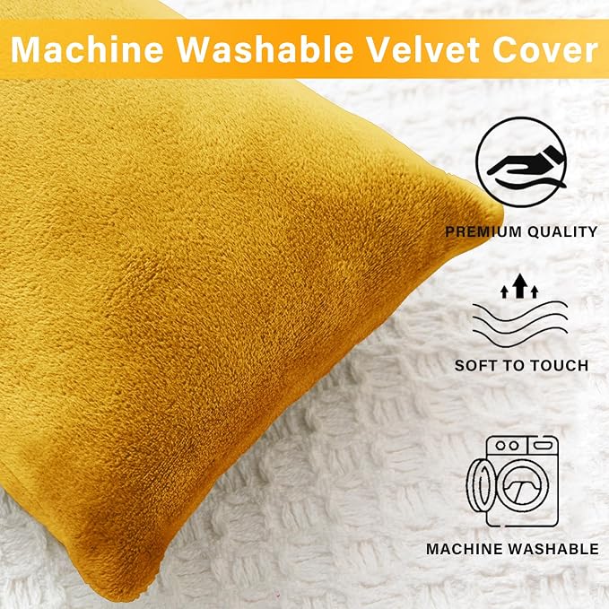1 MIDDLE ONE 2 Pack Small Pillow, Memory Foam Mini Pillow 11 X 7 Inches for Travel, Sleeping, Nap and Neck, Knee, Lumbar Support, Tiny Cushion for Pet, Dogs (Golden Yellow)