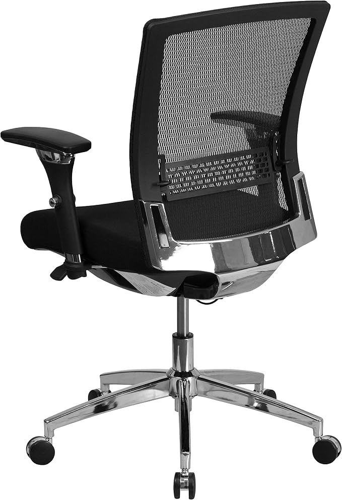 Flash Furniture HERCULES Series 24/7 Intensive Use 300 lb. Rated Black Mesh Multifunction Ergonomic Office Chair with Seat Slider