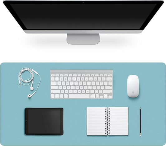 Leather Desk Pad Protector,Non-Slip Desk Pad,on-Slip PU Leather Large Mouse Pad,Easy Clean Desk Protecor Mat,Writing Pad for Office Work/Home/Decor(Pale Green, 31.5" x 15.7")