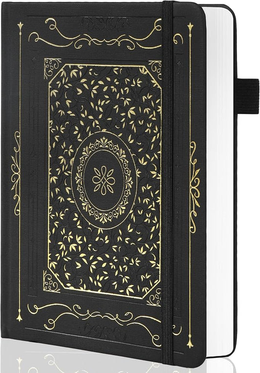 TIEFOSSI Dotted Notebook, 160gsm Thick Paper, Hardcover Dot Grid Journals for Women Men, 192 pages, for Travel, School and Office Use