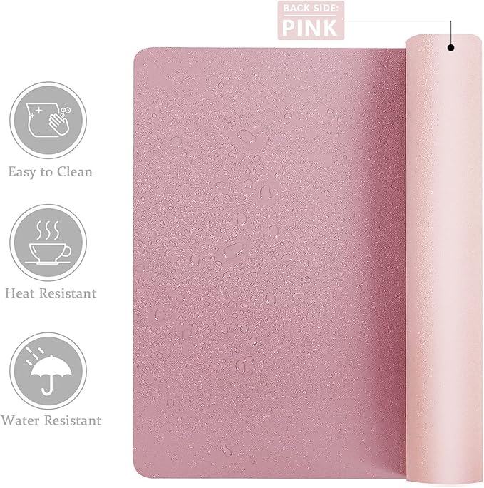 Desk Mat Large Protector Pad - Multifunctional Dual-Sided Office Desk Pad,Smooth Surface Soft Mouse Pad, Waterproof Desk Mat for Desktop, Pu Leather Desk Cover for Office/Home(Purple, 31.5" x 15.7")