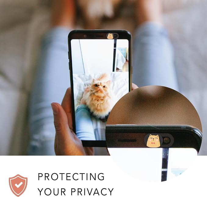 MESMOS 6pk Laptop Camera Cover Slide with Cute Cats, Cell Phone Camera Cover for Privacy, Laptop Accessories, Compatible as a Web Cam Blocker with All Devices Like Computer, iPhone, iPad, MacBook etc