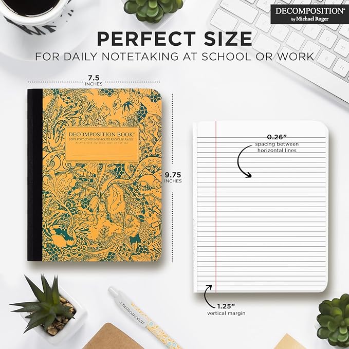 Under the Sea Decomposition Book: College-Ruled Composition Notebook With 100% Post-Consumer-Waste Recycled Pages