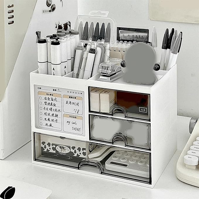Desk Organizers with Drawers Pen Holders Multifunctional Desktop Organizers Makeup Organizers Office School Supplies