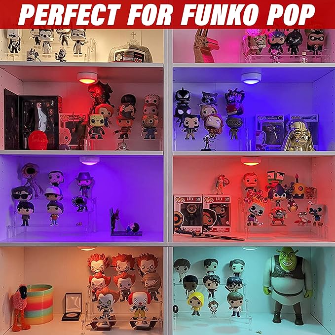 AZEAM Acrylic Display Riser, Clear Perfume Organizer, 3 Tier Cupcake Stand | Acrylic Shelves for Amiibo Funko POP Figures, Shelf Risers for Makeup and Cosmetic, Riser Stand for Vendor Collector, 2 Pack