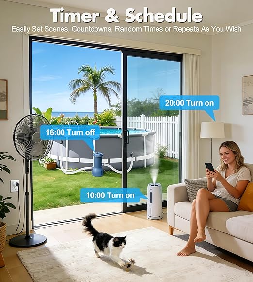 Mini Smart Plug, WiFi Socket Works with 2.4GHz Network Only, App Controlled Outlet with Timer & Group Controller for Home, FCC Certified Smart Life Plugs Supports Alexa & Google Home