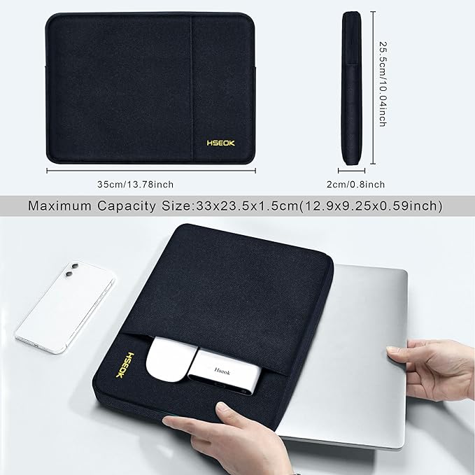Hseok Laptop Case 13.3 Inch Sleeve Recycled Water Resistant Cover for MacBook Pro 14" M4 M3 M2 M1 and All Model 13.3" Mac Air/Pro, XPS 13 14 and Most Popular 13"-14" Notebooks,B01K01