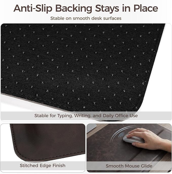 Magnetic Desk Mat System with Wrist Support 80×40cm, Premium Leather Desk Pad with Magnetic Accessories, Waterproof Non-Slip Desk Organizer for Office & Gaming