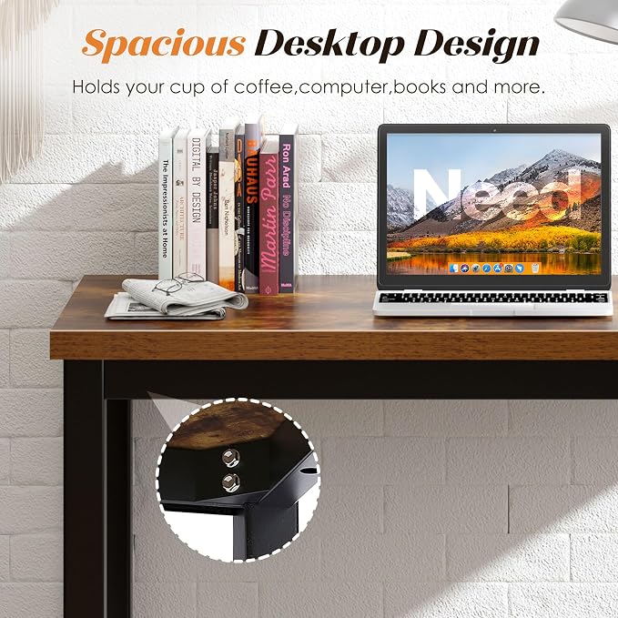 Need Small Computer Desk, 31.5 inch Foldable Writing Desk for Small Spaces, Sturdy and Heavy Duty Compact Desk, Study Table Laptop Desk No-Assembly, Rustic Brown