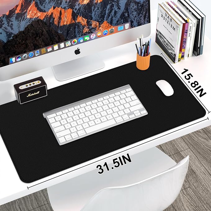 Leather Desk Mat, Desk Pad for Keyboard and Mouse Large Mouse Pads for Desk | Waterproof Desk Mat, Desk Matt for Desktop, Laptop Blotter, Keyboard Pad, Large Mouse Pad, Desk Essentials