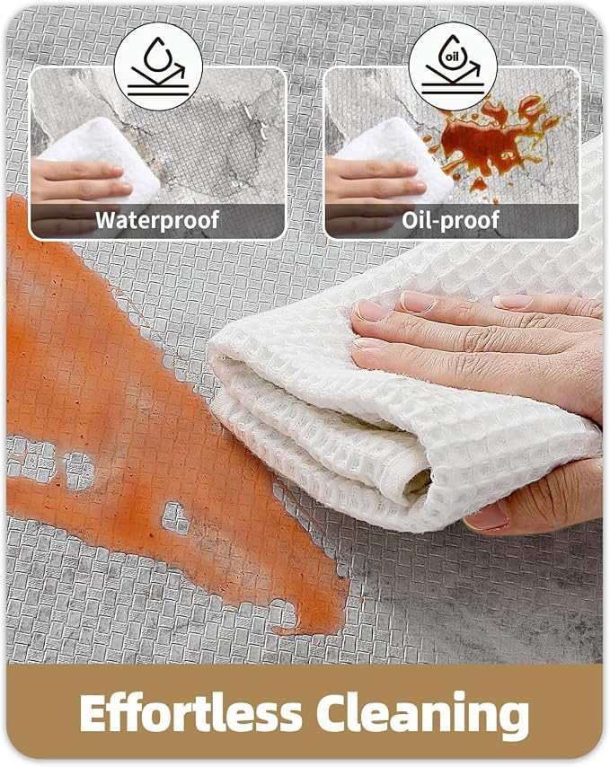 Color&Geometry Kitchen Mats for Floor 24x59 Grey Marble Design | Non Slip Kitchen Rug, Easy Clean, Oil/Water Proof, 0.4in Anti Fatigue Standing Mat For Sink/Laundry/Office, Home Decor, Wide