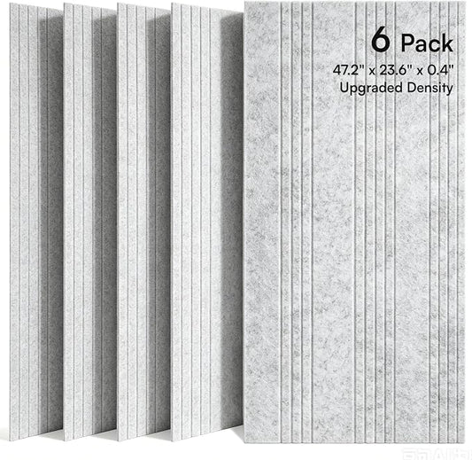 SODOCT 6 Pack Large Acoustic Panels, 47.2" X 23.6" X 0.4" Sound Proof Panels for Walls, Decorative Wall Panels for Home Studio & Office, Gray