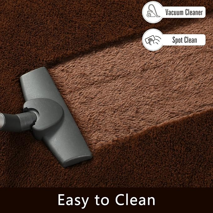 HOMORE Large Area Rugs 9x12 Living Room, Brown Area Rug Big Rugs for Bedroom, Soft Fluffy Plush Furry Rug for Kids Playroom Classroom, Modern Shaggy Rugs and Carpets for Farmhouse Living Room Decor