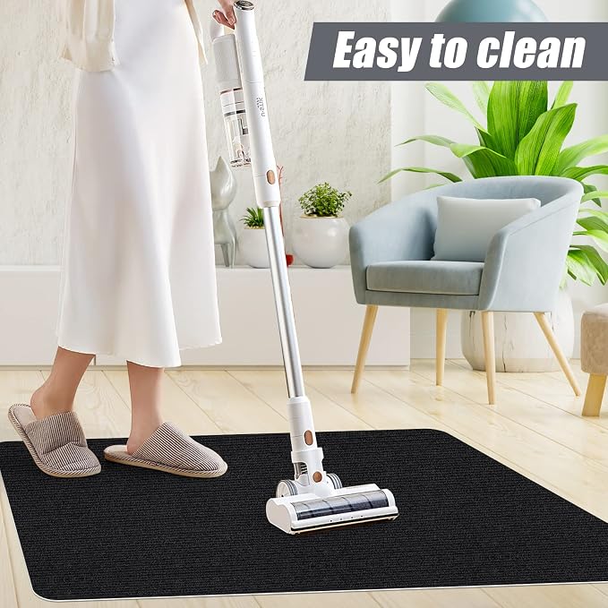 Sycoodeal Office Chair Mat for Hardwood Floor,Office Computer Gaming Chair Mat for Tile Floor,Large Floor Protector Rug,Anti-Slip,Easy to Clean,Pure Black(55"x36")