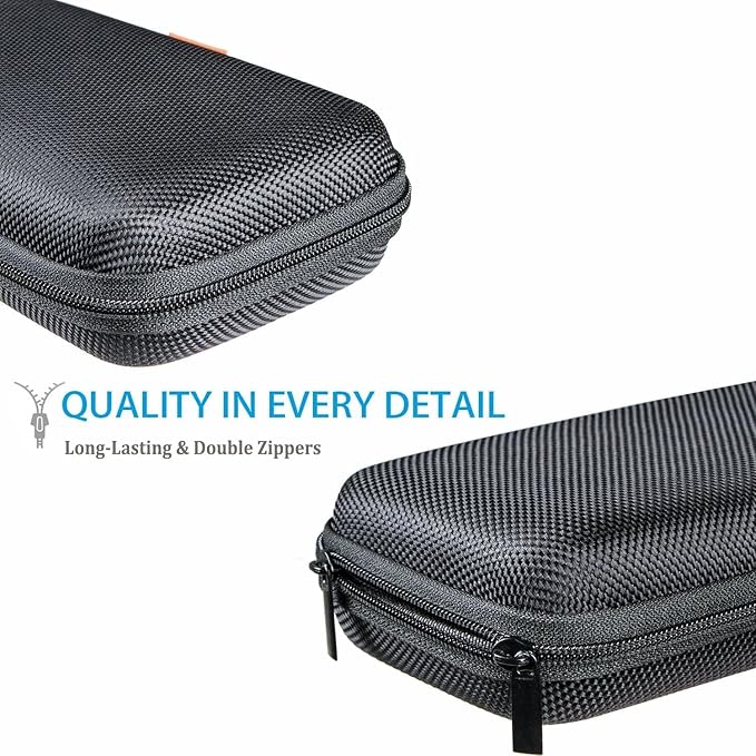 Portable Protection Hard EVA Case for External Battery, Cell Phone, GPS, Hard Drive, USB/Charging Cable, Small Carrying Bag Mesh Inner Pocket, Zipper Enclosure, Universal Travel Pouch Bag