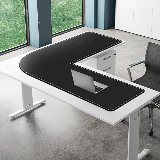 Mydours 61"x61"x20" Super Large Desk Mat, Full Mouse Pad for L-Shaped Standing Desk, Double-Sided Mat with PU Leather Surface, Extended Coverage for Large L Shaped Desk, Compatible with Home & Office