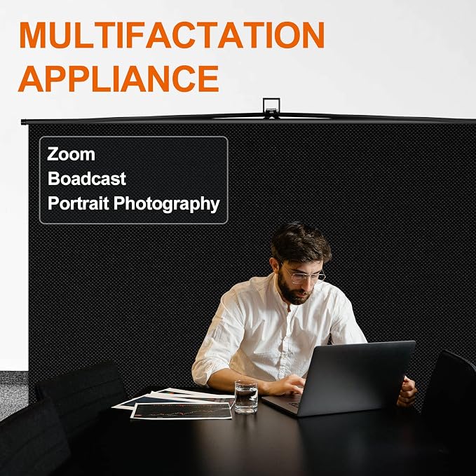 EMART 77x92in Collapsible Chromakey Panel Black Screen for Photo Backdrop Video Studio,Portable Pull Up,Solid Aluminium Base Wrinkle-Resistant Fabric,Auto-Locking Air Cushion Frame