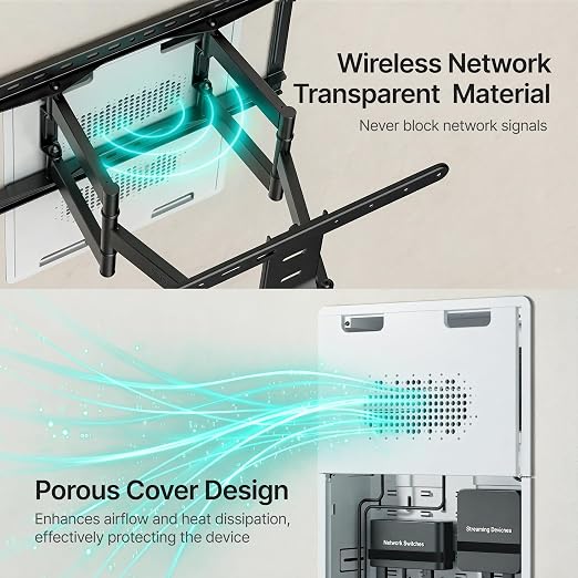 17" in-Wall Media Box Recessed Outlet Cable Management Kit 2 Pack | Structured Media Enclosure, One Connect & Network Switches, Fits Fire TV Stick Samsung, Recessed Design, 2 Pack