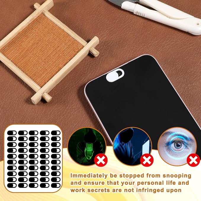 50 Pcs White Webcam Cover Slide, 0.023 Inch Ultra-Thin Universal Camera Privacy Cover White Camera Covers Slide for Phone Laptop Computer