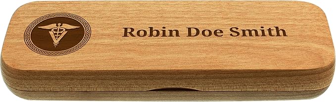 Personalized Veterinarian Gifts Vet Pen Set Personalized Engraved Bamboo Wood Gift Pen Case Set
