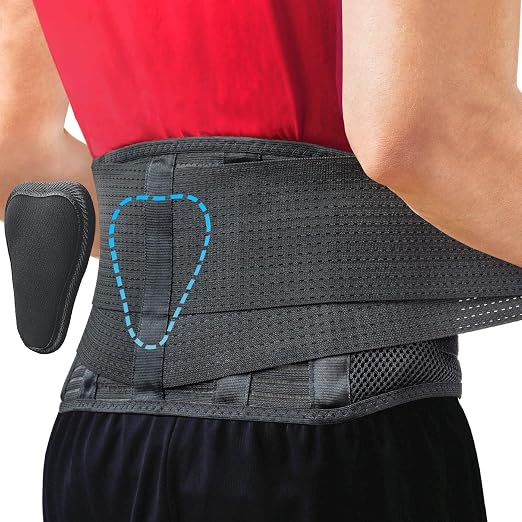 Sparthos Back Brace for Women & Men, Sciatica, Lower Back Pain - Black-XXL