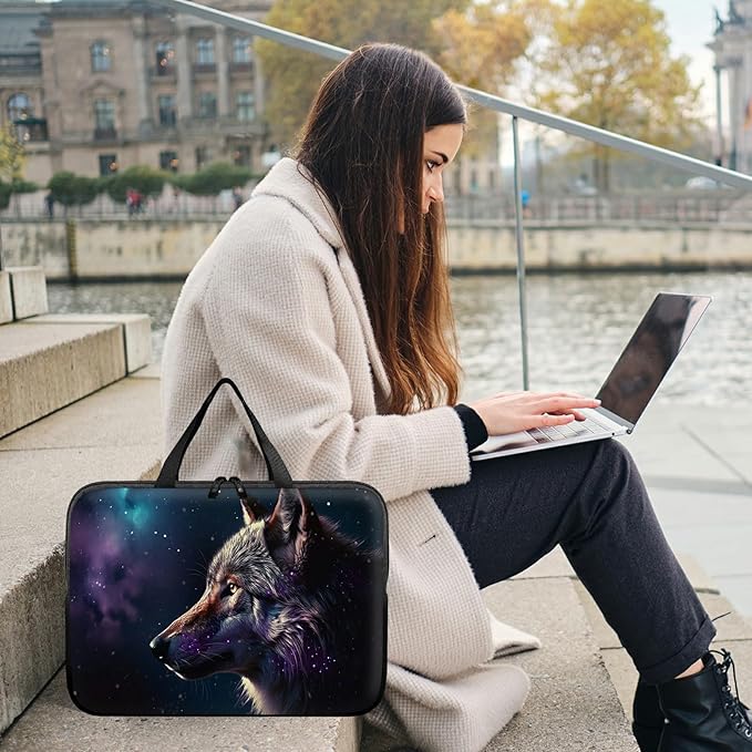 Universal Laptop Sleeve Tablet Case 12 inch, Magic Wolf Slim Carrying Case Durable Handbag Travel Laptop Bag for Surface Pro 9 8 7/Laptop Go 2 3, MacBook Air 11/12
