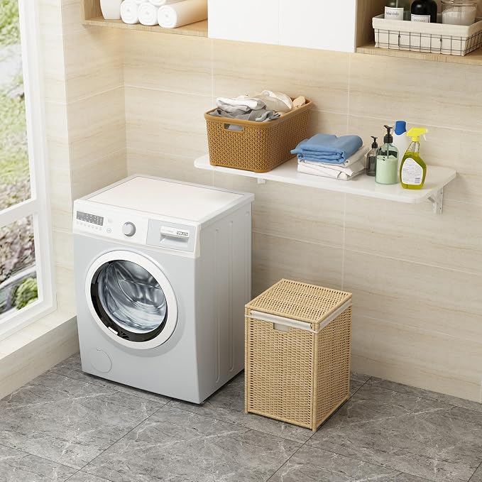 Wall Mounted Laundry Room Folding Table，Fold Down Desk for Small Spaces |Office|Study|Work Bench|Kitchen Dining Restaurant| Home Bar | Waterproof Easy to Install and Clean