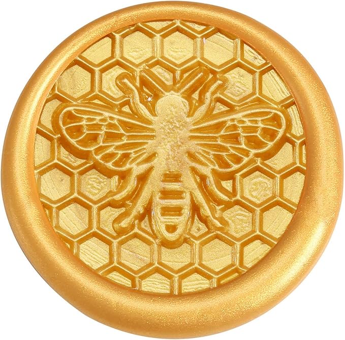 Yoption Wax Seal Stamp Kit, Bee & Honeycomb Sealing Stamp with Gold Red Silver Sealing Wax Sticks Gift Box Set for Invitations, Cards, Letters, Gift Idea